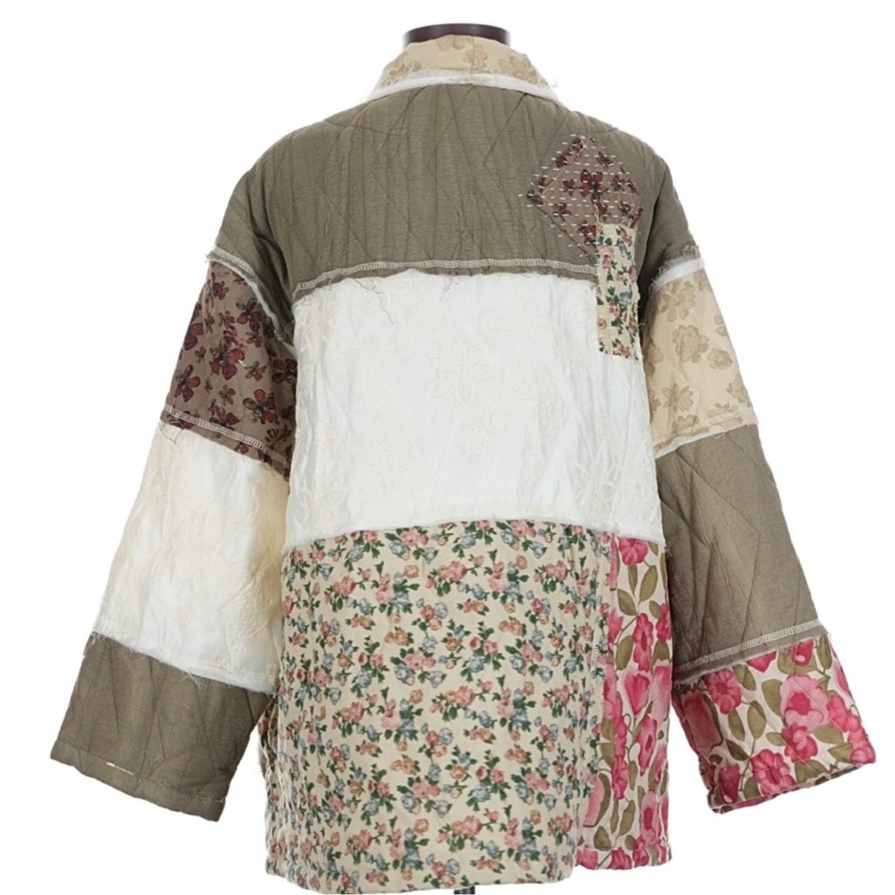 Pol Boho Floral Patchwork Jacket Sz Small Oversiz… - image 3